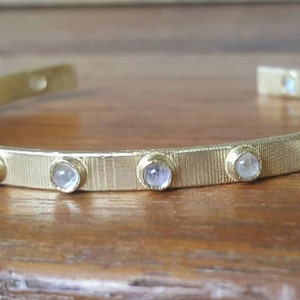 Moonstone cuff bracelet- gold cuff bracelet- moonstone bracelet- cuff bracelet-multiple stone cuff bracelet-stacking cuff bracelet