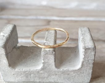 Gold wedding band-wedding ring- gold ring-hand forged gold band-plain gold band-recycled gold band-ancient ring- gold stacking band
