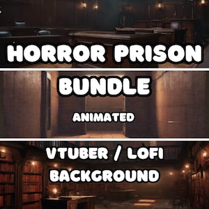 ANIMATED BACKGROUND - Horror Prison Bundle (loop, 4k) VTUBER / Stream Background / Video Background / Lo-fi / D&D