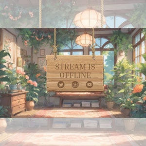 Twitch Offline-skärm Youtube - Leafy Nook - Earthy - Cottagecore - Natur / Stream är offline