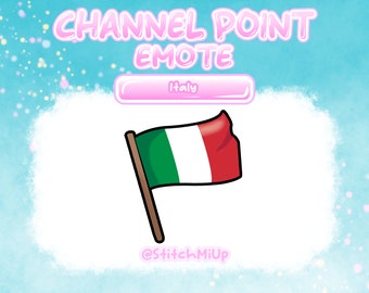Emotka Włoch / Punkt kanału / Odznaka dla transmisji na Twitchu Discord Youtube l Emotka flagi - Punkty Twitcha / Flaga Włoch / Emotka Twitcha