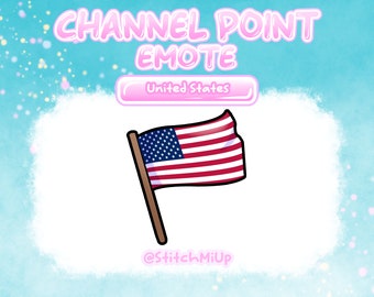 Emotka Stanów Zjednoczonych / Punkt kanału / Odznaka dla transmisji na żywo na Twitchu Discord Youtube l Emotka flagi - Punkty Twitcha / Flaga amerykańska / Emotka Twitcha