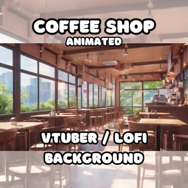 ANIMATED BACKGROUND -  Coffee Shop , Bakery (loop, 60 fps) VTUBER / Lo - Fi / Stream Background