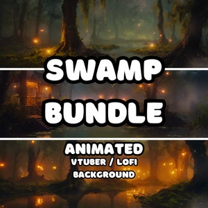 ANIMATED BACKGROUND -  Swamp Bundle (loop, 4k) VTUBER / Stream Background / Video Background / Lo-fi / D&D