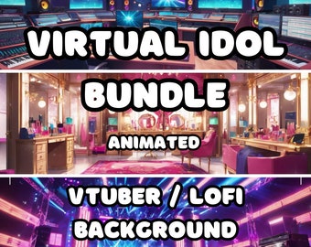 ANIMATED BACKGROUND - Virtual Idol Bundle (loop, 4k) VTUBER / Stream Background / Video Background / Lo-fi / D&D