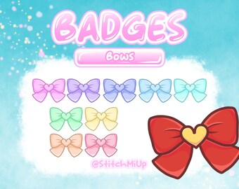 Twitch Discord Youtube l Discord ロール l ストリーム用の 10 個の Bow サブ & ビット バッジ セット