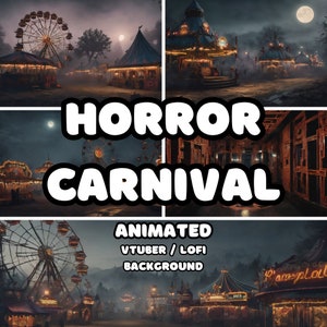 ANIMATED BACKGROUND - Horror Carnival Bundle (loop, 4k) VTUBER / Stream Background / Video Background / Lo-fi / D&D