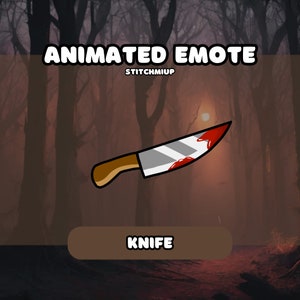 Animated Knife Emote / Badge for Twitch Stream Discord Youtube l Blood / Horror / Halloween / Creepy