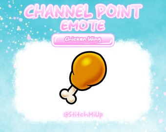 Chicken Wig Channel Point / Emote / Badge for Twitch Stream Discord Youtube Kick / Barbecue