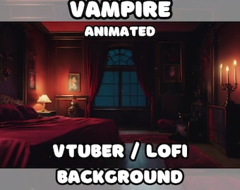 ANIMATED BACKGROUND -  Vampire Room, Gothic, Romantic, Red (loop, 4k 60 fps) VTUBER / Lo - Fi / Stream Background