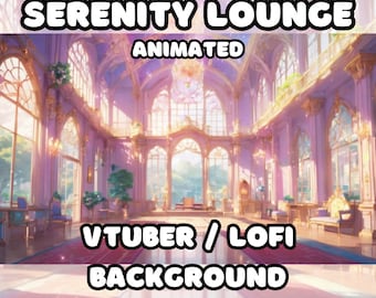 ANIMATED BACKGROUND -  Serenity Lounge , Ethereal, Enchanted, Starlit (loop, 4k 60 fps) VTUBER / Lo - Fi / Stream Background