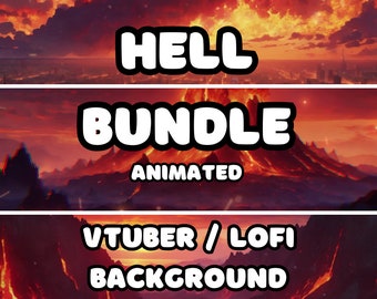 ANIMATED BACKGROUND - Hell Bundle (loop, 4k) VTUBER / Stream Background / Video Background / Lo-fi / D&D