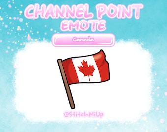Emotka Kanady / Punkt kanału / Odznaka dla transmisji na żywo na Twitchu Discord Youtube l Emotka flagi - Punkty Twitcha / Flaga Kanady / Emotka Twitcha