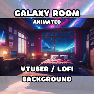 SFONDO ANIMATO - Galaxy Room, Cosmico, Nebulosa, Universo, Spazio Astrale (loop, 4k 60 fps) VTUBER / Lo - Fi / Stream Background