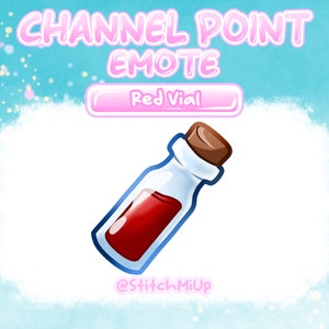 Red Potion Vial Channel Point / Emote / Badge for Twitch Stream Discord Youtube l Blood / Health Potion
