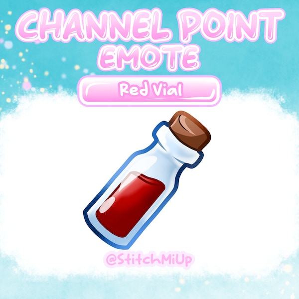 Red Potion Vial Channel Point / Emote / Badge for Twitch Stream Discord Youtube l Blood / Health Potion