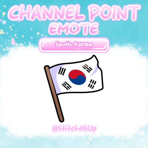 South Korea Emote / Channel Point / Badge for Twitch Stream Discord Youtube l Flag Emote - Twitch Points / Korean Flag / Twitch Emote