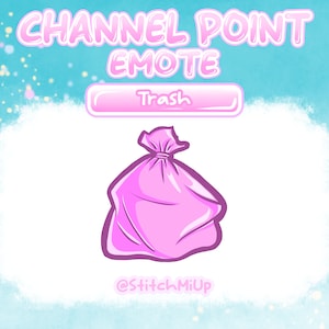 Trash Bag Emote / Channel Point / Badge for Twitch Stream Discord Youtube l Kawaii Trash Emote - Streaming - Twitch Points - Pink Trash