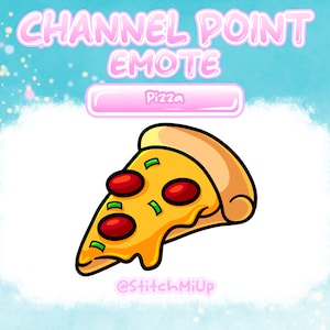 Pizza Channel Point / Emote / Badge for Twitch Stream Discord Youtube l Snacks l Dinner l Italy l Pepperoni l Cheesy