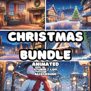 ANIMATED BACKGROUND - Christmas Bundle (loop, 4k) VTUBER / Stream Background / Video Background / Lo-fi / D&D