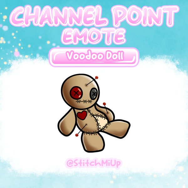 Voodoo Doll Emote / Channel Point / Badge for Twitch Stream Discord Youtube l Phasmophobia - Horror Emotes - Twitch Points - Creepy Badges