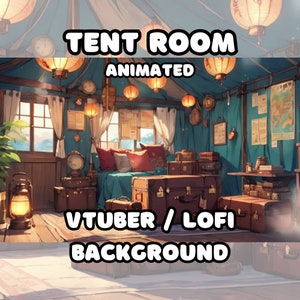 ANIMATED BACKGROUND -  Tent Room, Camping, Campsite (loop, 4k 60 fps) VTUBER / Lo - Fi / Stream Background