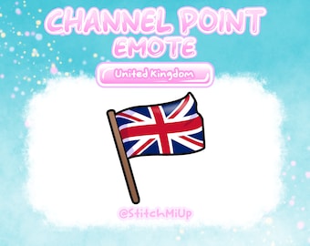 Emotka Wielkiej Brytanii / Punkt kanału / Odznaka dla transmisji na żywo na Twitchu Discord Youtube l Emotka flagi - Punkty Twitcha / Flaga brytyjska / Emotka Twitcha