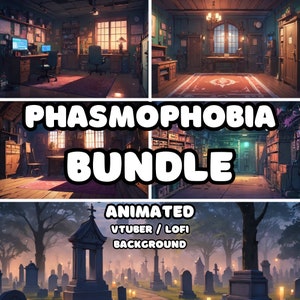 ANIMATED BACKGROUND - Phasmophobia Bundle (loop, 4k) VTUBER / Stream Background / Video Background / Lo-fi / D&D