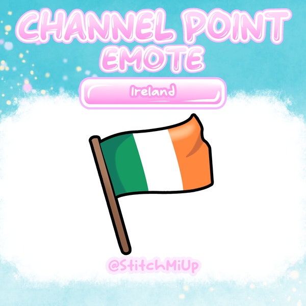 Ireland Emote / Channel Point / Badge for Twitch Stream Discord Youtube l Flag Emote - Twitch Points / Irish Flag / Twitch Emote