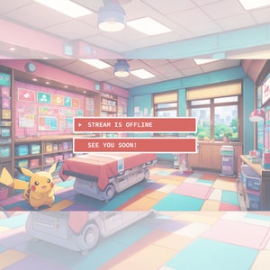 Offline scherm Twitch Twitch Youtube - Poke Center - Gym Battles - Pokedex - Evolution - Videogame - Kaartspel/stream is offline