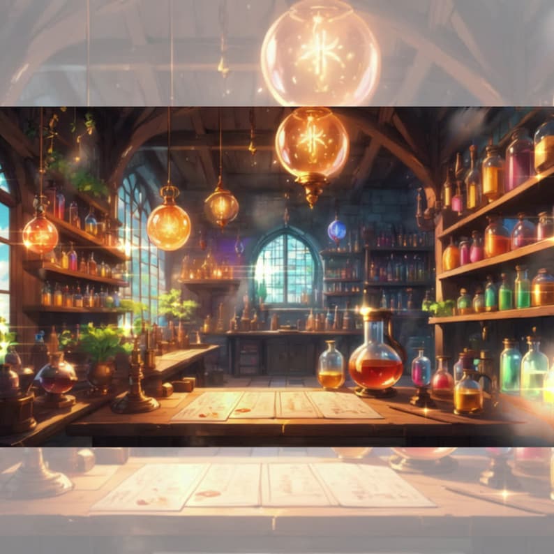 ANIMATED BACKGROUND Potion Room, Spell Chamber, Witch Den, Magic loop