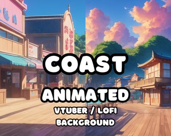 ANIMATED BACKGROUND -  Coast Duo Bundle, Beach Bar, Tropical (loop, 4k 60 fps) VTUBER / Lo - Fi / Dungeons and Dragons / Stream Background