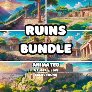 FONDO ANIMADO - Paquete Ruinas (bucle, 4k) VTUBER / Fondo de transmisión / Fondo de video / Lo-fi / D&D