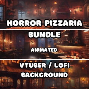 ANIMATED BACKGROUND - Horror Pizzaria Bundle (loop, 4k) VTUBER / Stream Background / Video Background / Lo-fi / D&D