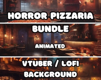 ANIMATED BACKGROUND - Horror Pizzaria Bundle (loop, 4k) VTUBER / Stream Background / Video Background / Lo-fi / D&D