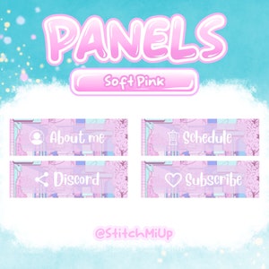 15 Cute Pink Twitch Stream Panels / Discord / Website Buttons - Gaming - Tokyo - Anime - Kawaii - Pink Aesthetic