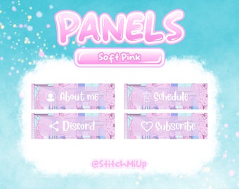 15 Cute Pink Twitch Stream Panels / Discord / Website Buttons - Gaming - Tokyo - Anime - Kawaii - Pink Aesthetic