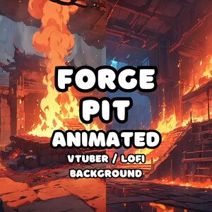 ANIMATED BACKGROUND -  Forge Pit, Fire, Molten Core (loop, 4k 60 fps) VTUBER / Lo - Fi / Dungeons and Dragons / Stream Background