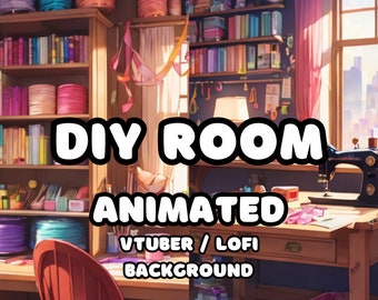 ANIMATED BACKGROUND - Diy Room, Crafts  Studio, Art Room  (loop, 4k 60 fps) VTUBER / Lo - Fi / Dungeons and Dragons / Stream Background