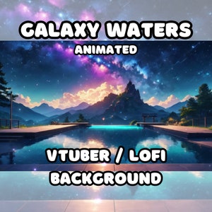 SFONDO ANIMATO - Acque galattiche, scena di piscina cosmica, osservazione delle stelle (loop, 4k 60 fps) VTUBER / Lo - Fi / Stream Background