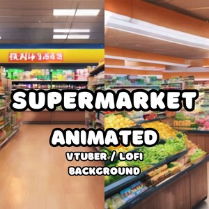 FONDO ANIMADO - Paquete de supermercado, tienda de comestibles (bucle, 4k 60 fps) VTUBER / Lo - Fi / Dungeons and Dragons / Fondo de transmisión