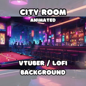 ANIMATED BACKGROUND - Cyber Bar, Neon Background, Cyberpunk (loop, 4k 60 fps) VTUBER / Lo - Fi / Stream Background