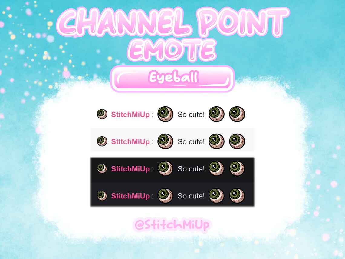 Point Emoti Eyeball Channel Point / Emote / Badge for Twitch Stream Discord Youtube ...
