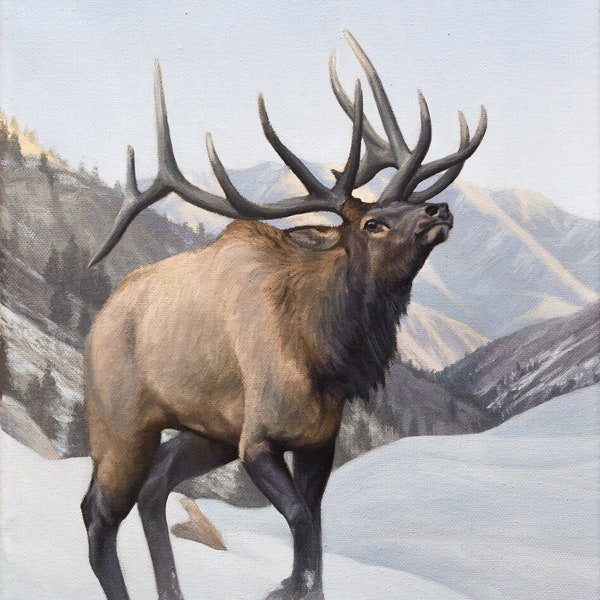 Elk Painting Etsy