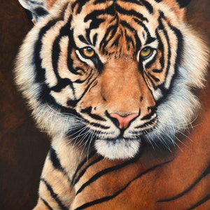 Tiger Painting Wildlife Art - Giclee Canvas Print Signed by Artist - Limited Edition Asian Tiger Art Nature Painting - Modern Home Decor