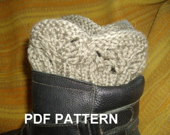 PDF KNITTING PATTERN Boot cuffs, legwarmer, lace, ribbed