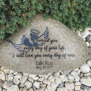 Personalized Infant Loss Garden Stone.  Sympathy gift for stillborn child family.  Miscarriage Thinking of You Gift of Love.  Angel Wings.