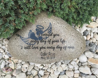 Personalized Infant Loss Garden Stone.  Sympathy gift for stillborn child family.  Miscarriage Thinking of You Gift of Love.  Angel Wings.