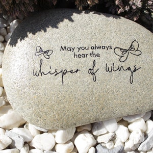 Decorative Butterfly Garden Stone.  Unique Gift of Sympathy.  Loss of a Friend Memorial.  Butterfly Whispers of Wings.  Commemorative Stone.