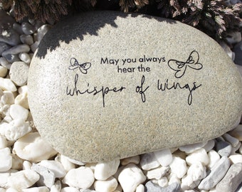 Personalized Decorative Butterfly Garden Stone.  Unique Gift of Sympathy.  Loss of a Friend Memorial.  Butterfly Whispers of Wings.